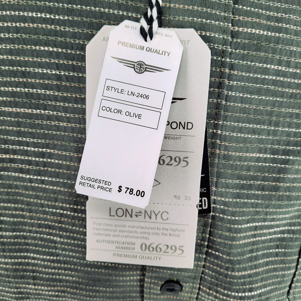 NEW Across the Pond Green Textured Short Sleeve Shirt Men's 2XL Button Down - Picture 3 of 10